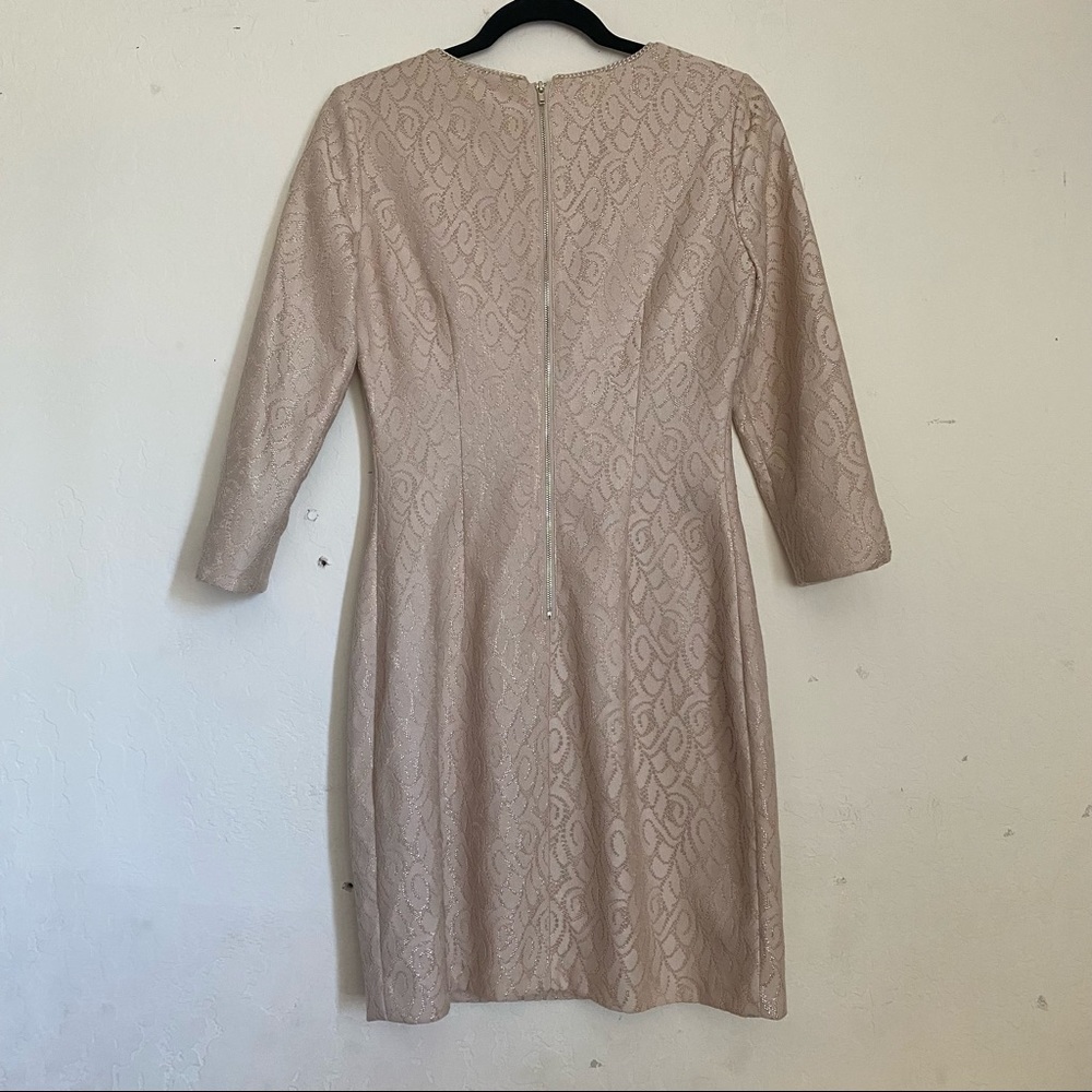 Belle Badgley Mischka gold lace overlay cocktail party dress women’s size 6 - Picture 2 of 13